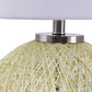 A&B Home Estella 16" x 26" Bundle of 7 Beige Round Paper Base With White Linen Shade