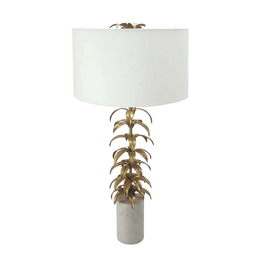 A&B Home Evangeline 15" x 31" Bundle of 15 White Marble Base With Gold Leaf Design Table Lamp