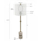 A&B Home Ipori 10" x 34" Bundle of 15 White Alabaster and Gold Metal Buffet Lamp With Drum Shade