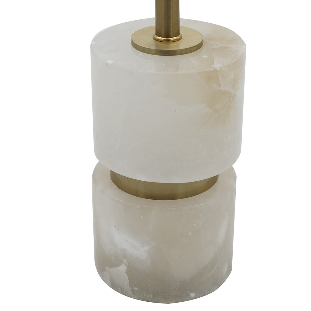 A&B Home Ipori 10" x 34" Bundle of 15 White Alabaster and Gold Metal Buffet Lamp With Drum Shade
