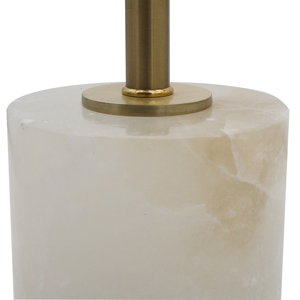 A&B Home Ipori 10" x 34" Bundle of 15 White Alabaster and Gold Metal Buffet Lamp With Drum Shade