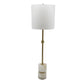 A&B Home Ipori 10" x 34" Bundle of 15 White Alabaster and Gold Metal Buffet Lamp With Drum Shade