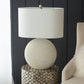 A&B Home Jerrod 16" x 23" Bundle of 18 Ivory and Blue Round Ceramic Table Lamp