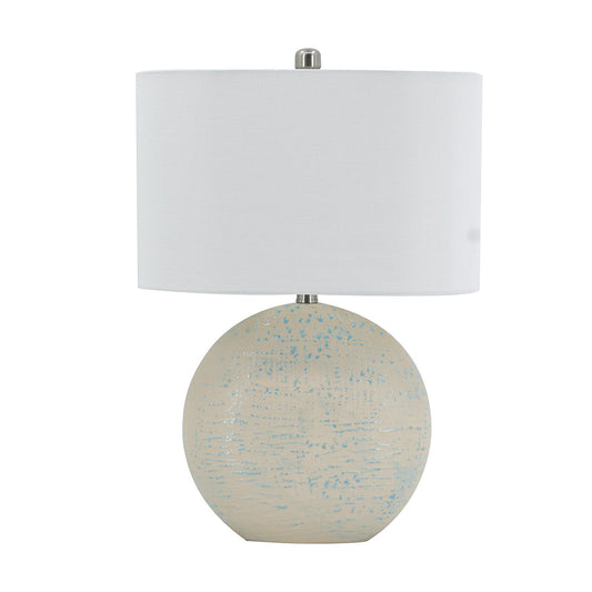 A&B Home Jerrod 16" x 23" Bundle of 18 Ivory and Blue Round Ceramic Table Lamp