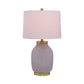 A&B Home Macy 14" x 22" Bundle of 7 Pink Glass Base With Gold Rim Accent Table Lamp