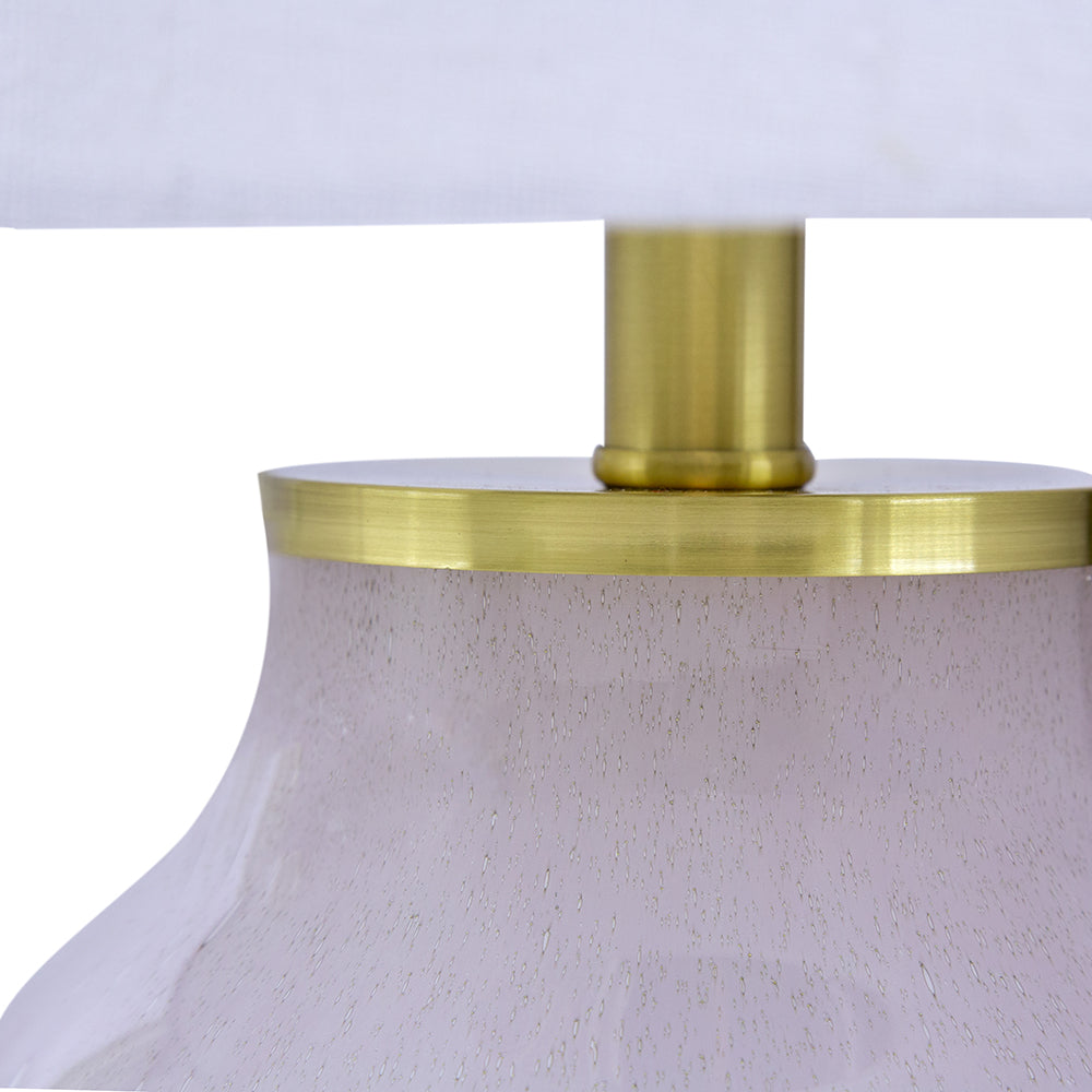 A&B Home Macy 14" x 22" Bundle of 7 Pink Glass Base With Gold Rim Accent Table Lamp