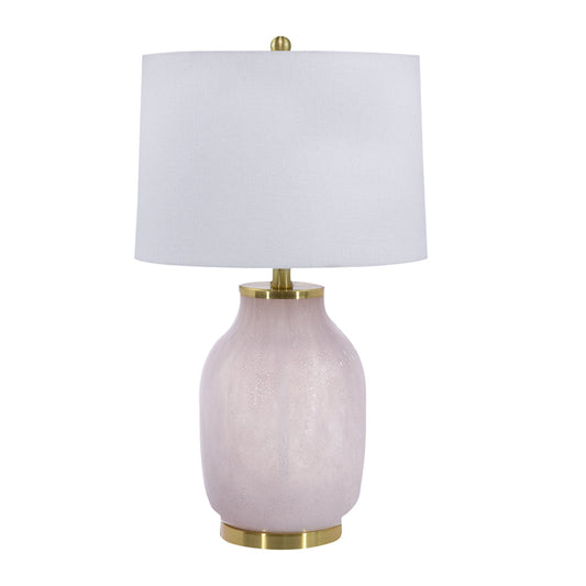 A&B Home Macy 14" x 22" Bundle of 7 Pink Glass Base With Gold Rim Accent Table Lamp