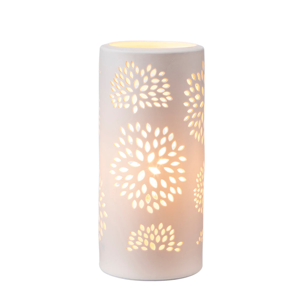 A&B Home Mathilde 6" x 12" Bundle of 27 Round White Floral Pattern Ceramic Table Lamp