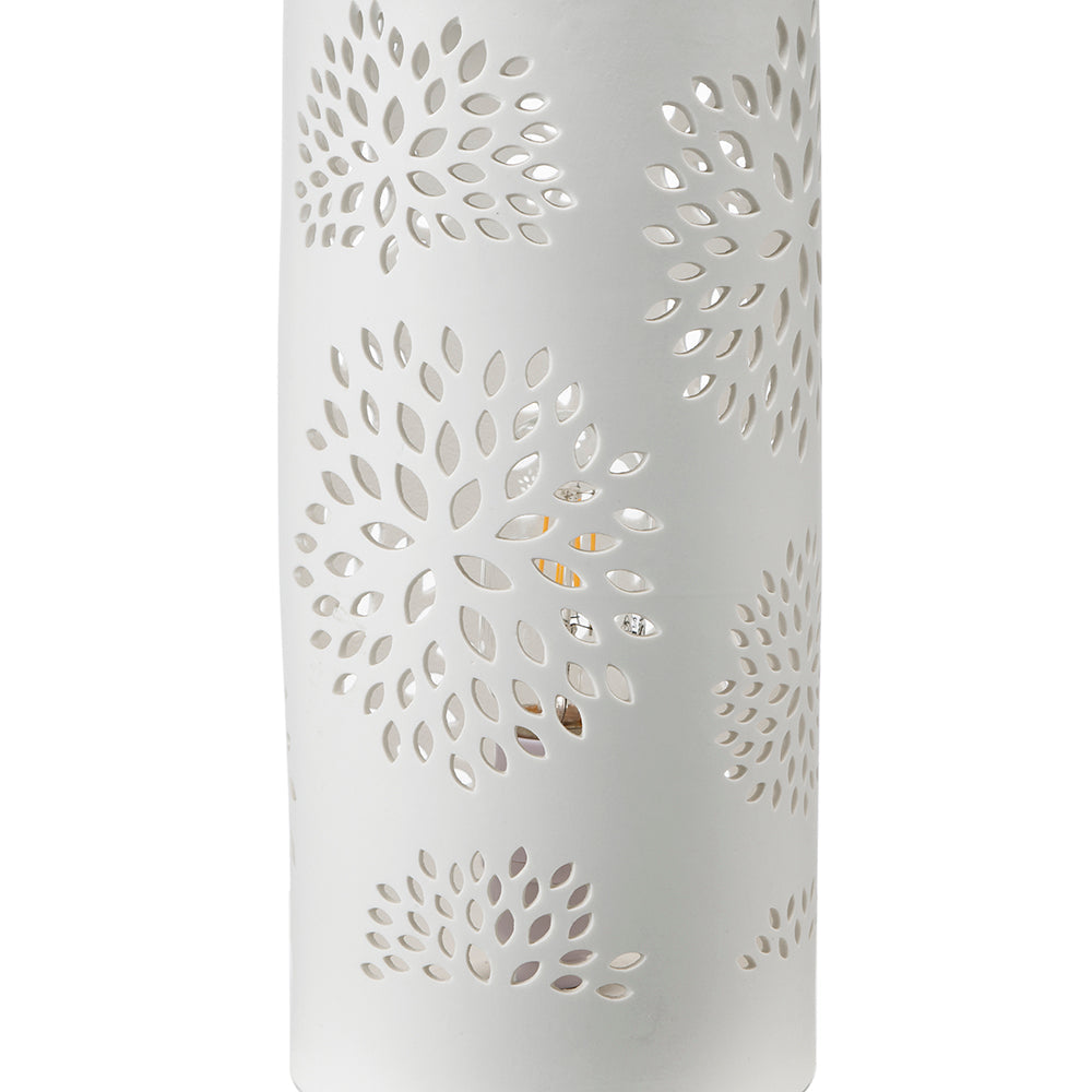 A&B Home Mathilde 6" x 12" Bundle of 27 Round White Floral Pattern Ceramic Table Lamp