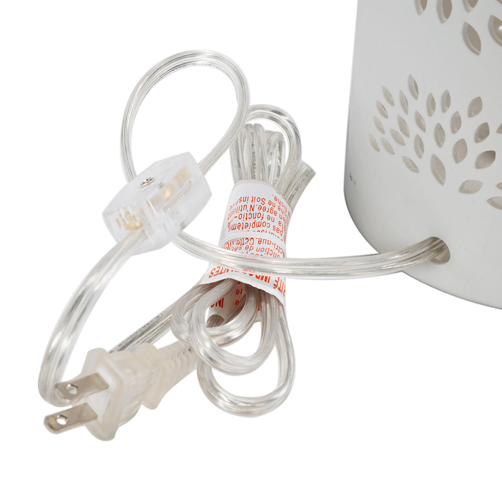 A&B Home Mathilde 6" x 12" Bundle of 27 Round White Floral Pattern Ceramic Table Lamp