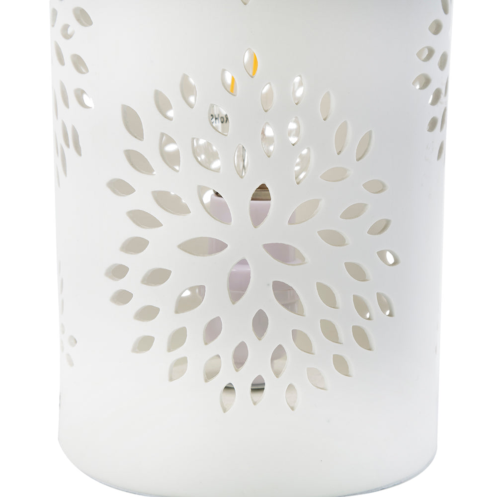 A&B Home Mathilde 6" x 12" Bundle of 27 Round White Floral Pattern Ceramic Table Lamp