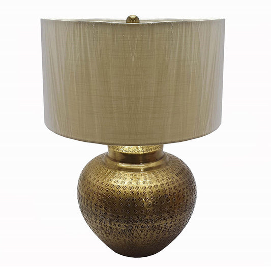 A&B Home Matki 16" x 22" Bundle of 15 Antique Brass Round Motif Table Lamp