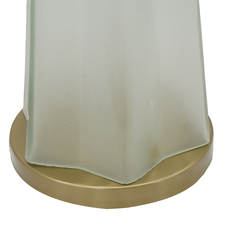 A&B Home Nikolas 16" x 30" Bundle of 11 White Frosty Glass Table Lamp With Gold Accent