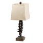 A&B Home Percival 15" x 26" Brown Round Laurel Wreath Crowned Table Lamp With Beige Rectangular Shade