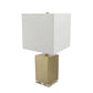 A&B Home Phosephro 10" x 21" Bundle of 20 Gold Rectangular Metal Base Table Lamp With White Square-Shaped Shade