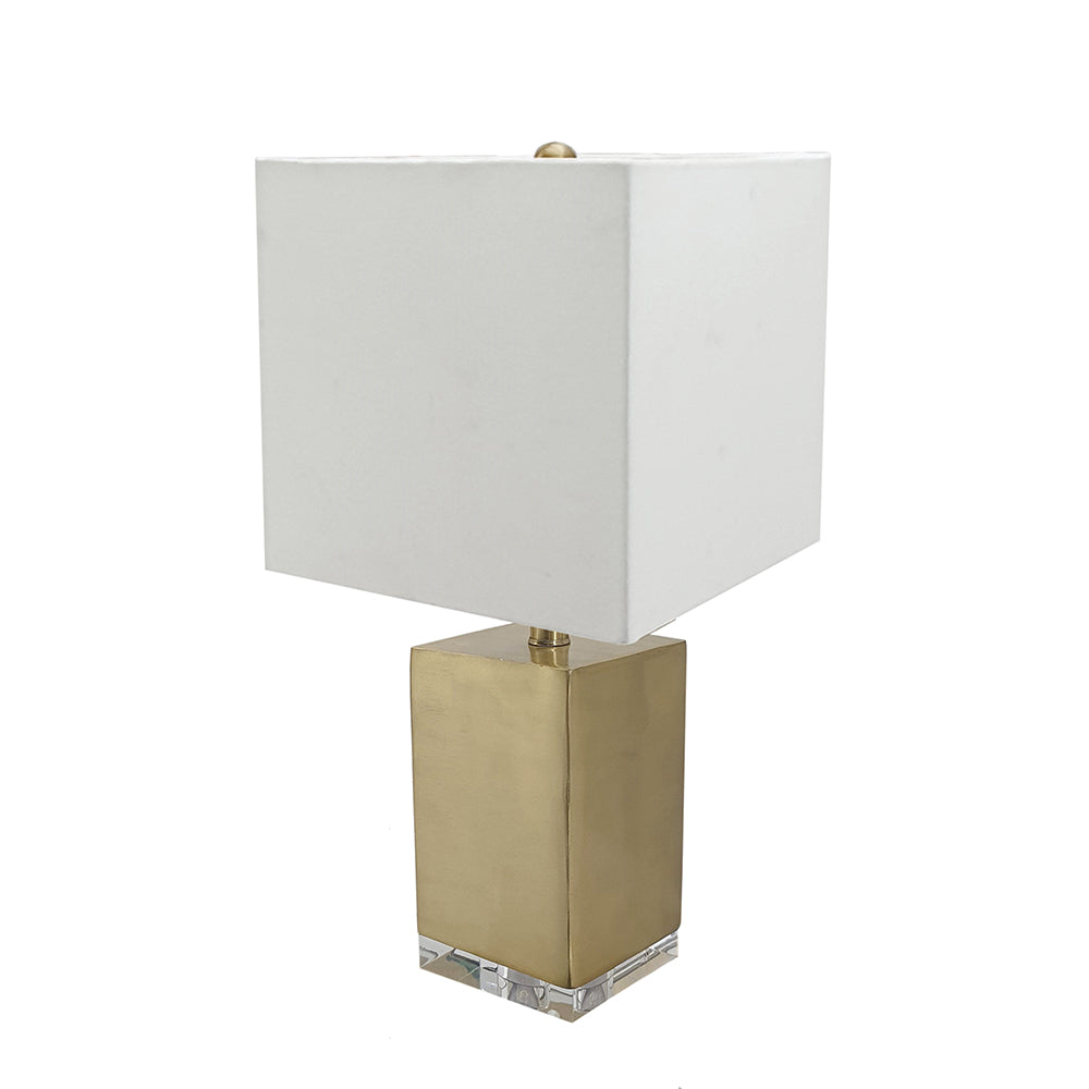A&B Home Phosephro 10" x 21" Bundle of 20 Gold Rectangular Metal Base Table Lamp With White Square-Shaped Shade