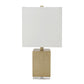 A&B Home Phosephro 10" x 21" Bundle of 20 Gold Rectangular Metal Base Table Lamp With White Square-Shaped Shade