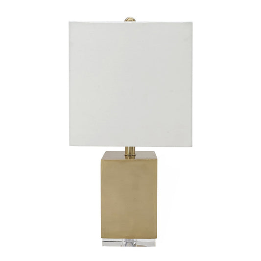 A&B Home Phosephro 10" x 21" Bundle of 20 Gold Rectangular Metal Base Table Lamp With White Square-Shaped Shade
