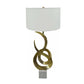 A&B Home Saga 15" x 32" Bundle of 12 Marble Base and Gold Aluminum Sculptured Table Lamp With White Drum Shade