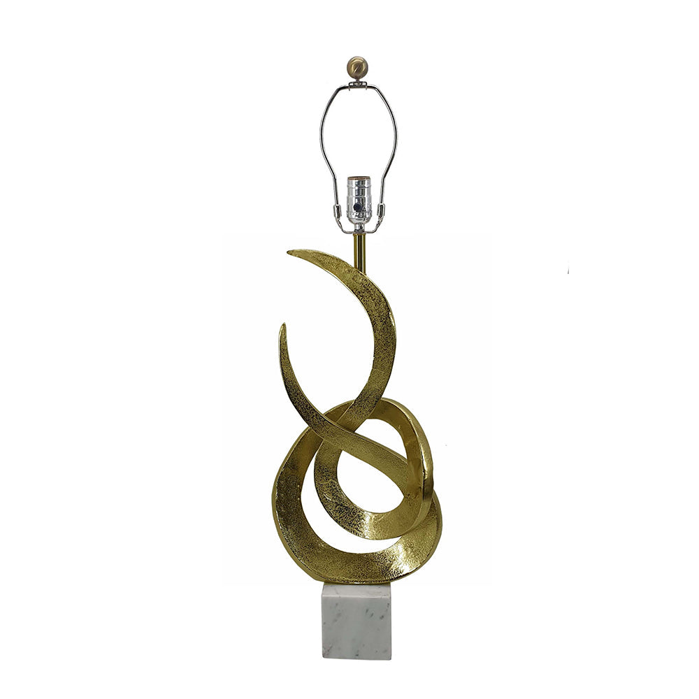 A&B Home Saga 15" x 32" Bundle of 12 Marble Base and Gold Aluminum Sculptured Table Lamp With White Drum Shade