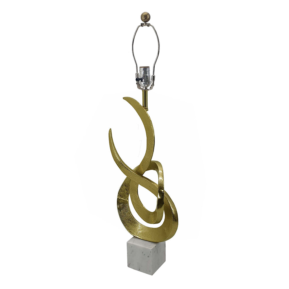 A&B Home Saga 15" x 32" Bundle of 12 Marble Base and Gold Aluminum Sculptured Table Lamp With White Drum Shade