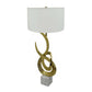 A&B Home Saga 15" x 32" Bundle of 12 Marble Base and Gold Aluminum Sculptured Table Lamp With White Drum Shade