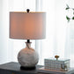 A&B Home Sarris 14" x 23" Bundle of 10 Round White and Gray Swirl Glass Table Lamp With White Drum Shade