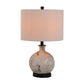 A&B Home Sarris 14" x 23" Bundle of 10 Round White and Gray Swirl Glass Table Lamp With White Drum Shade