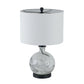 A&B Home Sarris 14" x 23" Bundle of 10 Round White and Gray Swirl Glass Table Lamp With White Drum Shade