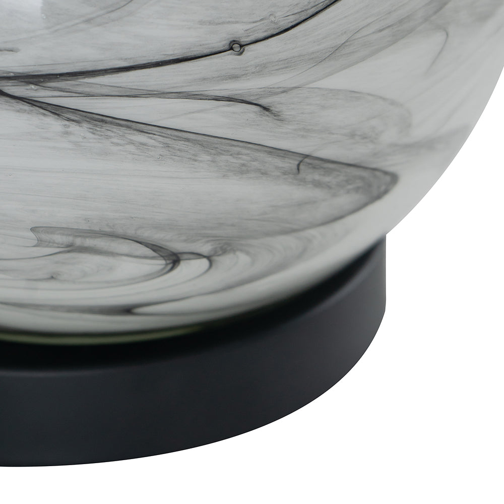 A&B Home Sarris 14" x 23" Bundle of 10 Round White and Gray Swirl Glass Table Lamp With White Drum Shade