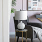 A&B Home Sarris 14" x 23" Bundle of 10 Round White and Gray Swirl Glass Table Lamp With White Drum Shade