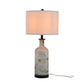 A&B Home Sarris 14" x 29" Bundle of 15 Tall Gray & White Swirl Glass Table Lamp With Linen Shade and Black Metal Base