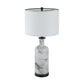 A&B Home Sarris 14" x 29" Bundle of 15 Tall Gray & White Swirl Glass Table Lamp With Linen Shade and Black Metal Base