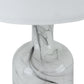 A&B Home Sarris 14" x 29" Bundle of 15 Tall Gray & White Swirl Glass Table Lamp With Linen Shade and Black Metal Base