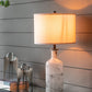 A&B Home Sarris 14" x 29" Bundle of 15 Tall Gray & White Swirl Glass Table Lamp With Linen Shade and Black Metal Base