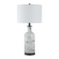 A&B Home Sarris 14" x 29" Bundle of 15 Tall Gray & White Swirl Glass Table Lamp With Linen Shade and Black Metal Base