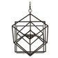 A&B Home Takio 19" x 25" 2-Light Geometric-Shaped Matte Black Metal Frame Chandelier