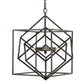 A&B Home Takio 19" x 25" 2-Light Geometric-Shaped Matte Black Metal Frame Chandelier