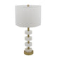 A&B Home Thelrin 13" x 28" Bundle of 15 White Alabaster and Gold Metal Frame Table Lamp