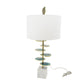A&B Home Verdant 15" x 30" Bundle of 10 Blue Agate-Slice Table Lamp With White Marble Base