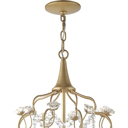 AF Lighting 19"D x 27"H Floral Chandelier - Cream, Gold