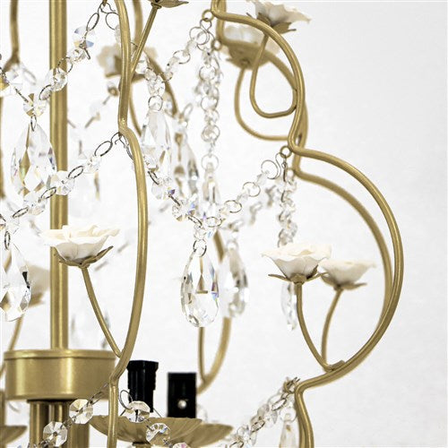 AF Lighting 19"D x 27"H Floral Chandelier - Cream, Gold