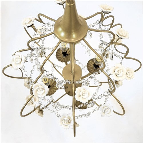 AF Lighting 19"D x 27"H Floral Chandelier - Cream, Gold
