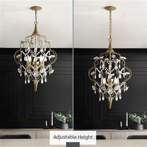 AF Lighting 19"D x 27"H Floral Chandelier - Cream, Gold