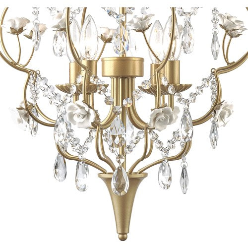 AF Lighting 19"D x 27"H Floral Chandelier - Cream, Gold