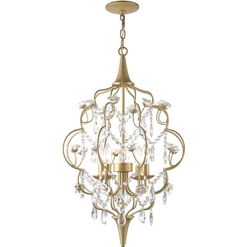 AF Lighting 19"D x 27"H Floral Chandelier - Cream, Gold