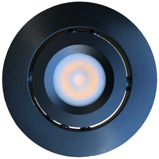 Abba Lighting 1W DC 12V LED Round 3000K Black Puck/Cabinet Light