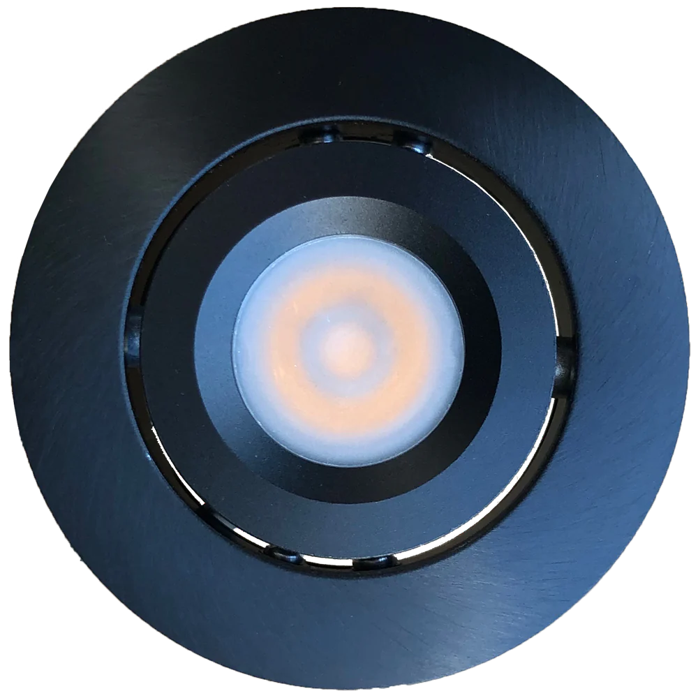 Abba Lighting 1W DC 12V LED Round 5000K Black Puck/Cabinet Light