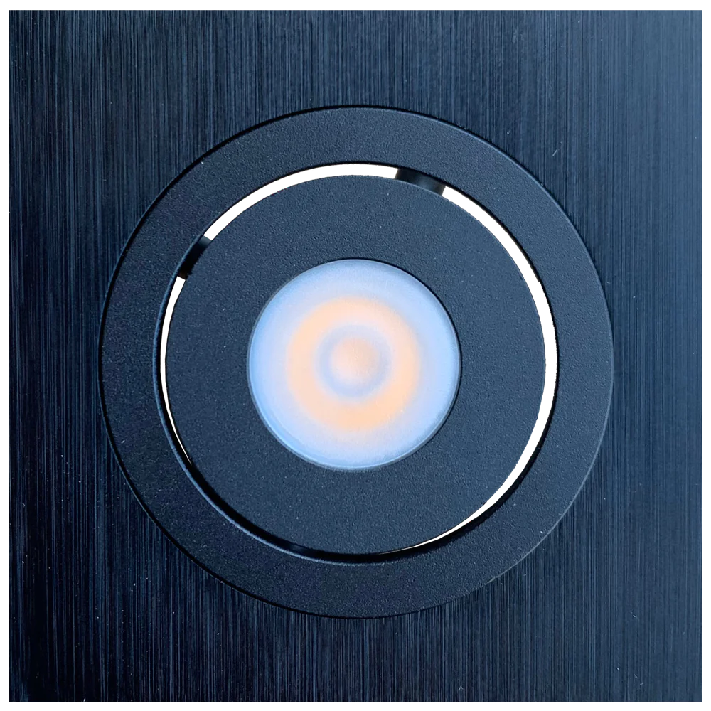 Abba Lighting 1W LED DC 12V COB LED Square 3000K Black Puck/Cabinet Light