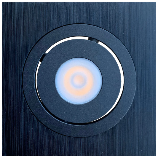 Abba Lighting 1W LED DC 12V COB LED Square 3000K Black Puck/Cabinet Light